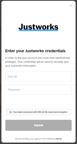 Justworks credentials SS