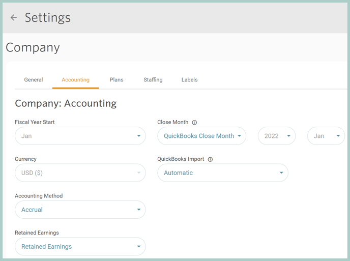 Settings - Company Page