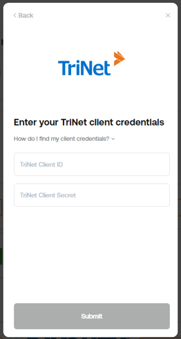TriNet Client Credentials SS